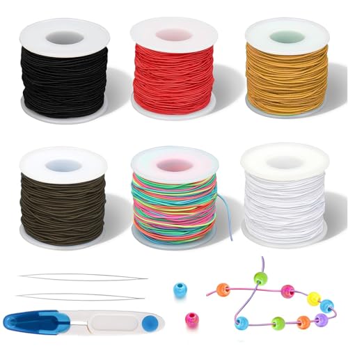 RAFIYU 6 Rollen Gummiband für Armbänder, 1mm Elastisches Band für Armbänder, 6 Farben Gesamt 120m Gummi Armband Schnur, Gummischnur Armband Schnur für Armbänder zum DIY und Bastelprodukte Verwendet RAFIYU 6 Rollen Gummiband für Armbänder, 1mm Elastisches Band für Armbänder, 6 Farben Gesamt 120m Gummi Armband Schnur, Gummischnur Armband Schnur für Armbänder zum DIY und Bastelprodukte Verwendet von RAFIYU