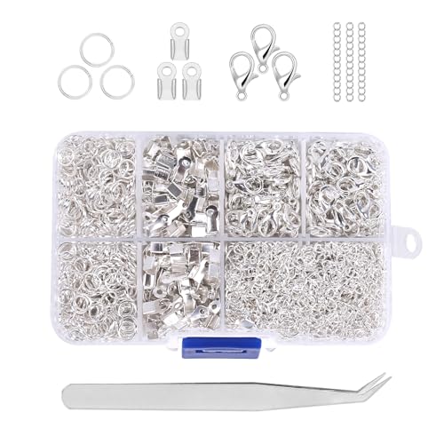 RAFIYU Kettenverschluss,1200 Stück Armband Verschluss Set,Silber Verschlüsse für Armbänder,Ketten Verschlüsse,Zubehör für Armbänder Selber machen, Kettenverschluss silber für DIY Schmuckherstellung RAFIYU Kettenverschluss,1200 Stück Armband Verschluss Set,Silber Verschlüsse für Armbänder,Ketten Verschlüsse,Zubehör für Armbänder Selber machen, Kettenverschluss silber für DIY Schmuckherstellung von RAFIYU