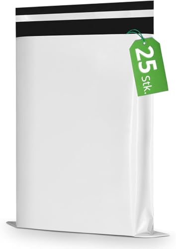 RAGO® Versandtaschen Plastik Warensendung 25 Stück 35x45 cm I Versandbeutel Selbstklebend und Blickdicht I Plastiktüten Verschließbar für Kleidung I Logistikverpackungen Transport von RAGO
