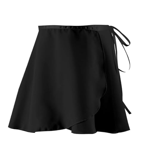 RAGOPILEN Ballettrock, Ballettrock Mädchen Chiffon mit Band Mehrfarbig Mehrere Größen(Black,140-155cm) von RAGOPILEN