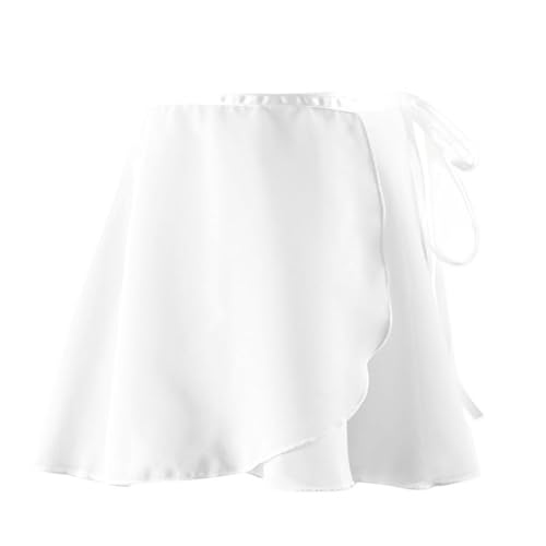 RAGOPILEN Ballettrock, Ballettrock Mädchen Chiffon mit Band Mehrfarbig Mehrere Größen(White,140-155cm) von RAGOPILEN