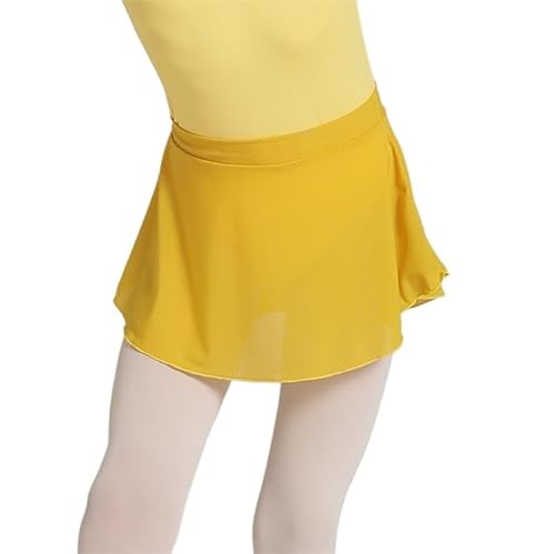 RAGOPILEN Ballettrock, Kinder-Ballettrock mit Spandex-Umwicklung, Netzstoff, 7 Farben, 4 Größen(Yellow,M(115-135cm)) von RAGOPILEN