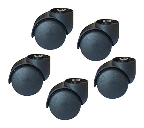 RAGOPILEN Lenkrollen Räder, 50mm Stumm Dreh Bürostuhl Caster Ersatz Mit 8mm Loch Pack Von 5 Multicolor(Black) von RAGOPILEN