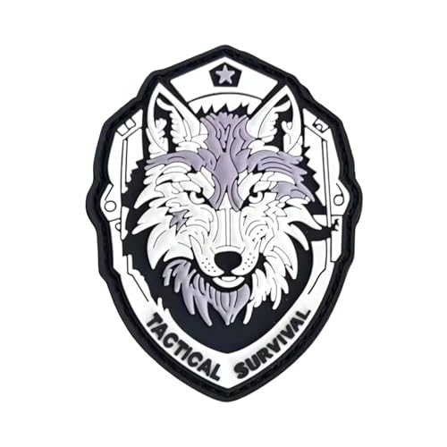 1 x 3D-PVC Taktischer Überlebens-Wolf-Aufnäher, Klettverschluss, Militär-Flicken, Bekleidungsaufnäher, dekorative Flicken zum Aufnähen für Kleidung, Kleid, Hut, Rucksäcke 1 x 3D-PVC Taktischer Überlebens-Wolf-Aufnäher, Klettverschluss, Militär-Flicken, Bekleidungsaufnäher, dekorative Flicken zum Aufnähen für Kleidung, Kleid, Hut, Rucksäcke von RAILONCH