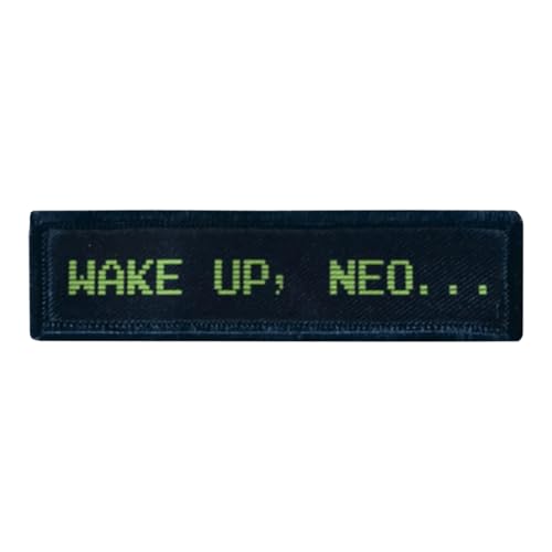 Black Wake Up Neo Embroidered Iron On Patches Sew On for Clothing, Dress, Jeans, Hat, Backpacks, Jackets von RAILONCH