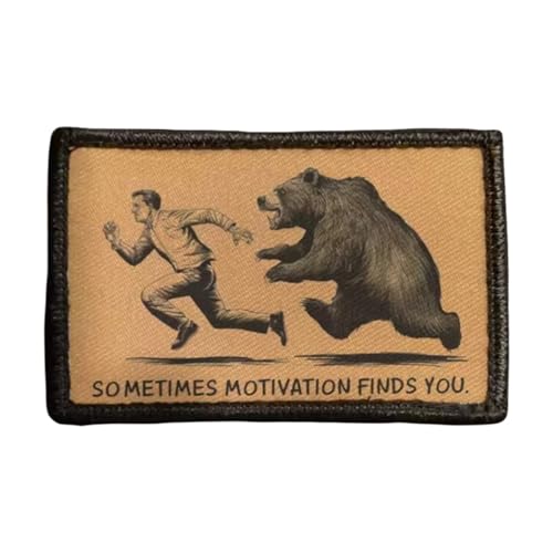 Lustiger bestickter Aufnäher mit Bären-Motiv "Sometimes The Motivation Finds You", taktische Aufnäher, Haken- und Schlaufen-Aufnäher, Zubehör für Rucksäcke, Westen, Jacken, Jeans, Hüte Lustiger bestickter Aufnäher mit Bären-Motiv "Sometimes The Motivation Finds You", taktische Aufnäher, Haken- und Schlaufen-Aufnäher, Zubehör für Rucksäcke, Westen, Jacken, Jeans, Hüte von RAILONCH