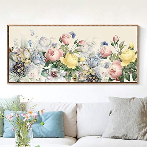 RAILONCH DIY 5D Diamant Painting Set - Blumen - Diamond Painting Full Strass für Schlafzimmer Wand und Wohnzimmer (A,110×50cm) von RAILONCH