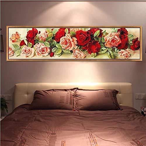 RAILONCH DIY 5D Diamant Painting Set - Blumen - Diamond Painting Full Strass für Schlafzimmer Wand und Wohnzimmer (D,110×50cm) von RAILONCH