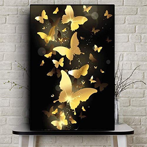 RAILONCH 5D Diamonds Painting Kits Schmetterling Vollbilder Diamond Painting Schmetterling Stickerei Bilder für Home Wanddekoration (40x80cm) von RAILONCH