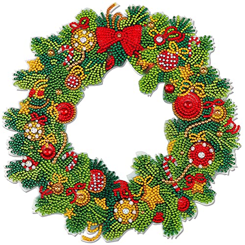 RAILONCH Weihnachten Kranz, 5D DIY Diamond Painting Set,Diamant Malerei Weihnachten Kranz Strass Kristall Kranz Dekoration Weihnachts Geschenke von RAILONCH