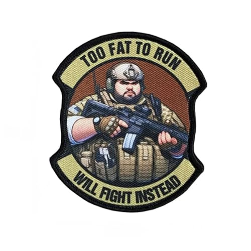 Too Fat to Run Aufnäher, bedruckt, Klettverschluss, taktischer Aufnäher für Heimwerker, Handwerk, Hüte, Kleidung, Rucksäcke Too Fat to Run Aufnäher, bedruckt, Klettverschluss, taktischer Aufnäher für Heimwerker, Handwerk, Hüte, Kleidung, Rucksäcke von RAILONCH