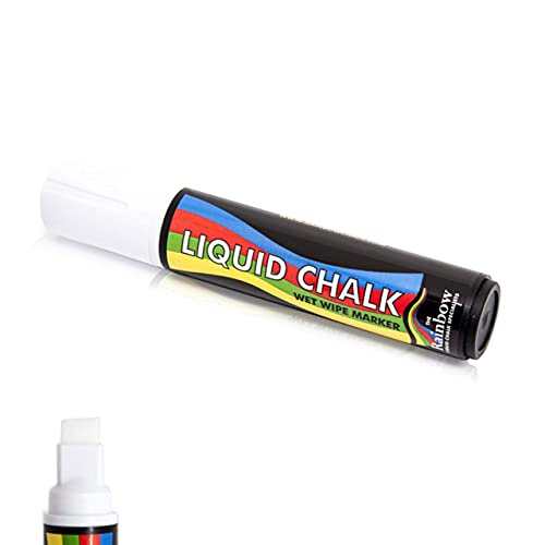 Liquid Chalk Marker Pen Weiß - 15 mm Breite Feder von RAINBOW CHALK MARKERS LTD
