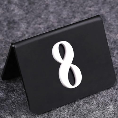 1–100 stapelbare Tischnummernkarten, 85 x 65 mm Tischplatte aus Acryl, Nummernschilder schwarz/transparent mattiert, robust und langlebig, for Restaurants, Bars, Hochzeiten(Clear,1-50) von RAKKYOFD