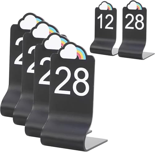 12 x 6 cm Tischnummern for Aufstellen, 1-25/50 Nummernschilder for Restaurants, Bars, Partys, Acrylkarten doppelseitig, nicht verformbar(1-50(12x6cm)) von RAKKYOFD