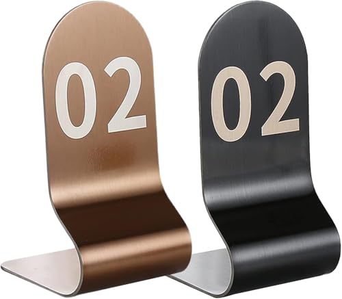 Metall-Nummernschilder 1-10/20, Tischnummern aus Edelstahl for Hochzeiten, doppelseitiges Tischnummernschild for Restaurants, glatte Kanten, robust und sturzfest(Black,1-20(12x6cm)) von RAKKYOFD