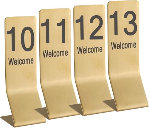 Metall-Tischkarte stapelbar, Stehende Tischnummer Edelstahl, 1-10/20 Tischnummernschild, Tischplatte doppelseitig, glatte Platzierung, lichtecht(1-20) von RAKKYOFD