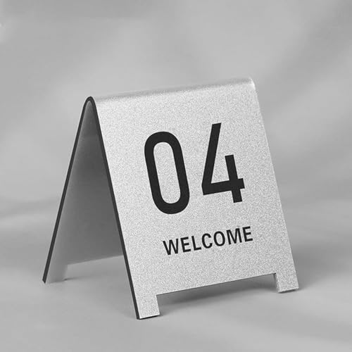 RAKKYOFD 1–10 Tischnummern for Restaurants, Acryl-Tischnummern, Nummernkarten im Stil von Doppelseitenzelten, Schilder for Hochzeitsempfänge, Partys, Bankette, Cafés(Silver 8cm,6-10) von RAKKYOFD