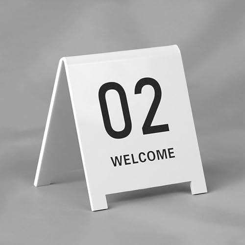 RAKKYOFD 1–10 Tischnummern for Restaurants, Acryl-Tischnummern, Nummernkarten im Stil von Doppelseitenzelten, Schilder for Hochzeitsempfänge, Partys, Bankette, Cafés(White 6cm,6-10) von RAKKYOFD