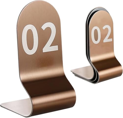 Tischnummern for Restaurants, 12 x 6 cm große Nummernkarten, doppelseitig, platzsparend, glatte Kanten, Tischkarten mit den Nummern 1 bis 10/20, for Bars, Partys, Hochzeiten(Rose Gold,1-20(12x6cm)) von RAKKYOFD