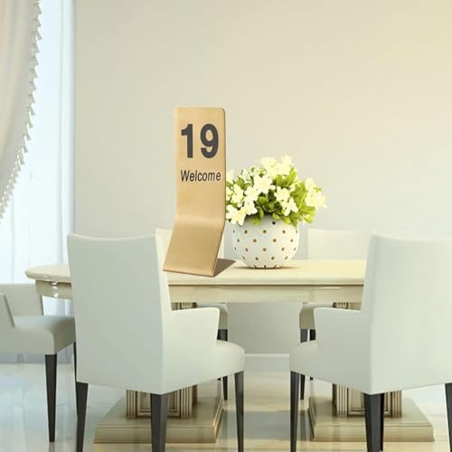 Tischnummernschild 1-10/20, Tischnummernkarten doppelseitig, Dicke 1,8 mm, Edelstahl-Tischkarten for Restaurants, Bars, Partys, Hochzeiten(1-20) von RAKKYOFD