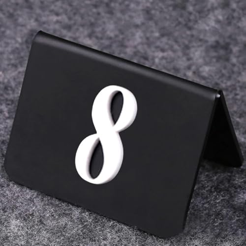 Tischnummernschild im Zeltstil, Acryl-Tischkarten schwarz/transparent, 85 x 65 mm Tischkarten mit mattierter Oberfläche, for Restaurants, Partys, Hochzeiten(Black,1-50) von RAKKYOFD