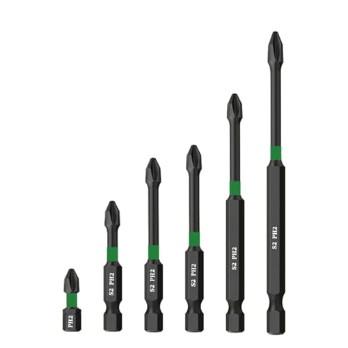 6 x Spezial-Schraubendreher-Bits, 1/4-Zoll-Schaft PH2, 25/50/65/70/90/150 mm, für Elektriker Elektrowerkzeug 6 x Spezial-Schraubendreher-Bits, 1/4-Zoll-Schaft PH2, 25/50/65/70/90/150 mm, für Elektriker Elektrowerkzeug von RALIYATX