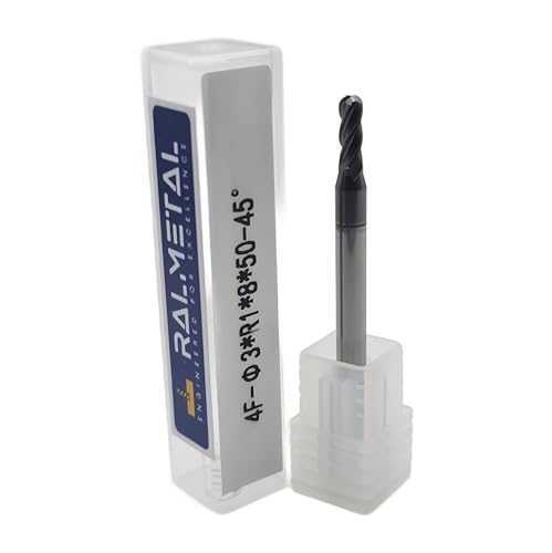 VHM Radialfräser Schaftfräser Hartmetal 3 x 4 x 50 mm R3 45 HRC 4-schneidig Fräser von RALMETAL