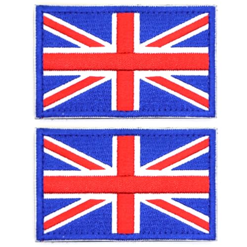2 Stück Union Jack-Flaggen-Aufnäher, Klettverschluss, Stoffabzeichen, britisches Militär, 8 x 5 cm, Armee-, Airsoft-, UK- und Großbritannien-Patches 2 Stück Union Jack-Flaggen-Aufnäher, Klettverschluss, Stoffabzeichen, britisches Militär, 8 x 5 cm, Armee-, Airsoft-, UK- und Großbritannien-Patches von RALSPEC
