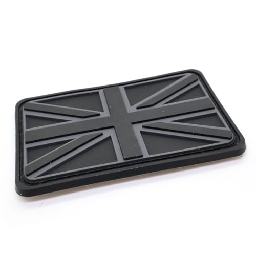 Aufnäher mit Union Jack-Flagge, 3D-PVC-Gummi, britisches Militär, Klettverschluss, 8 x 5 cm, Schwarz und Grau Aufnäher mit Union Jack-Flagge, 3D-PVC-Gummi, britisches Militär, Klettverschluss, 8 x 5 cm, Schwarz und Grau von RALSPEC