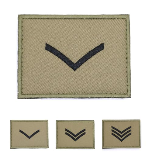 Dunkelgrüner Rangaufnäher, Abzeichen, Sergeant, Lanze Corporal, bestickt, Klettverschluss, Armee, Militär, EMT, Olivgrün, OD Drab (Lance Corporal) von RALSPEC