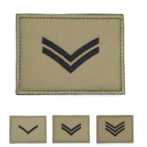 Dunkelgrüner Rangaufnäher, Abzeichen Sergeant Lanze Corporal Abzeichen, bestickt, Klettverschluss, Armee, Militär, EMS EMT, Olive, OD Drab (Corporal) von RALSPEC