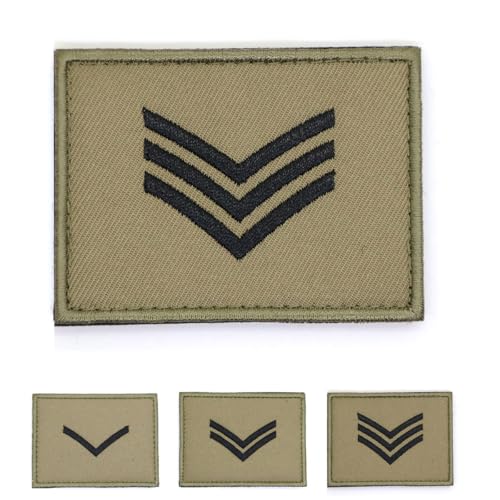 Dunkelgrüner Rangaufnäher, Abzeichen Sergeant Lanze Corporal Abzeichen, bestickt, Klettverschluss, Armee, Militär, EMS EMT, Olive, OD Drab (Sergeant) von RALSPEC