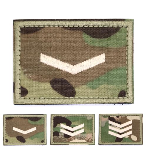 Multicam Camouflage Rank Patch Insignia Sergeant Lance Corporal Badge White Chevrons Embroidered Hook and Loop Patches Army Military MTP EMS EMT Camo (Lance Corporal) von RALSPEC