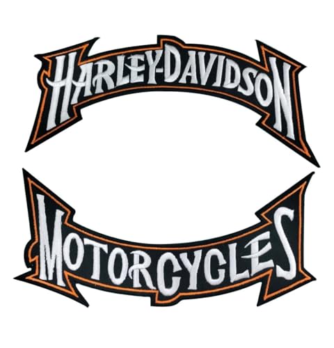 1 Paar große Harley-Aufnäher zum Aufbügeln für Lederjacken und Westen, Größe (27,9 cm) von RAMI AMZ