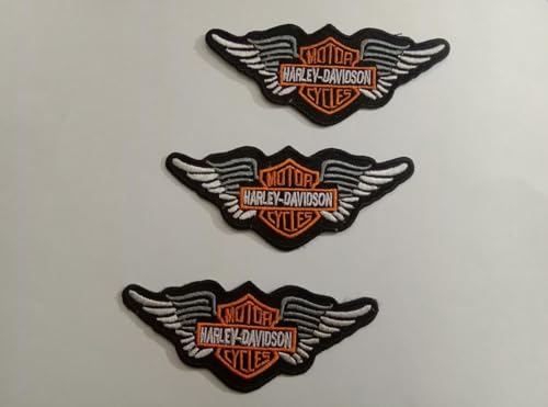 3-teiliges Set Harley-Aufnäher zum Aufbügeln für Lederjacken und Westen von RAMI AMZ