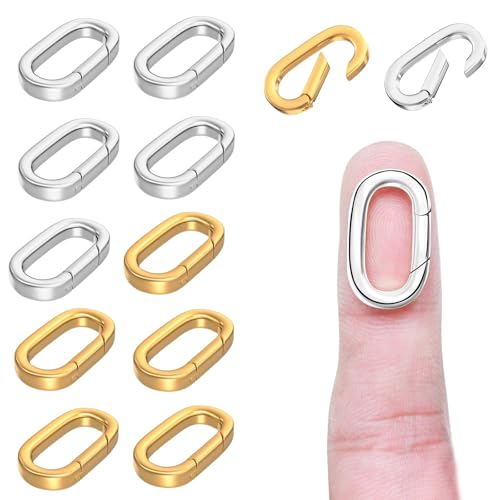 12 Stück Ovaler Verschluss, Ovaler Schmuckverschluss mit Geschlossenem Federring, Karabiner, Halskettenverschlüsse und Verschlüsse für die Herstellung von Schmuck, Halsketten und Armbändern 12 Stück Ovaler Verschluss, Ovaler Schmuckverschluss mit Geschlossenem Federring, Karabiner, Halskettenverschlüsse und Verschlüsse für die Herstellung von Schmuck, Halsketten und Armbändern von RAMTRIO