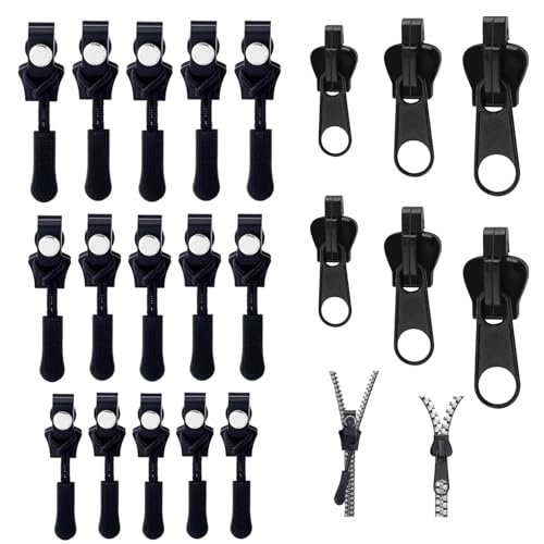 21 Stück Reißverschluss Zipper Reparatur Set 3 Größen Reißverschluss Anhänger Fix-Reißverschlusszieher, Abnehmbares Ersatz Zipper für Reißverschluss Repair Kit für Jacke, Rucksack, Gepäck 21 Stück Reißverschluss Zipper Reparatur Set 3 Größen Reißverschluss Anhänger Fix-Reißverschlusszieher, Abnehmbares Ersatz Zipper für Reißverschluss Repair Kit für Jacke, Rucksack, Gepäck von RAMTRIO