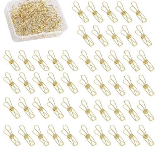 50 Stück Gold Büroklammern, Mini Binder Clips, klein goldene klammern - Mehrzweck, Gold Scharnier Clips für Bücher, Papierklammern, Binderklammern, Mini-Heftklammern 50 Stück Gold Büroklammern, Mini Binder Clips, klein goldene klammern - Mehrzweck, Gold Scharnier Clips für Bücher, Papierklammern, Binderklammern, Mini-Heftklammern von RAMTRIO
