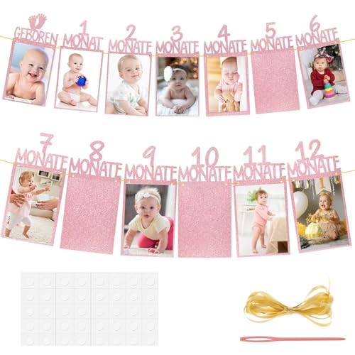 RAMTRIO Foto Banner 1. Geburtstag für 1 bis 12 Monate Baby Fotogirlande Geburtstagsdeko, Baby Ersten Geburtstag Foto Banner Girlande für Jungen Mädchen Party Dekor Erster Heilige Kommunion RAMTRIO Foto Banner 1. Geburtstag für 1 bis 12 Monate Baby Fotogirlande Geburtstagsdeko, Baby Ersten Geburtstag Foto Banner Girlande für Jungen Mädchen Party Dekor Erster Heilige Kommunion von RAMTRIO
