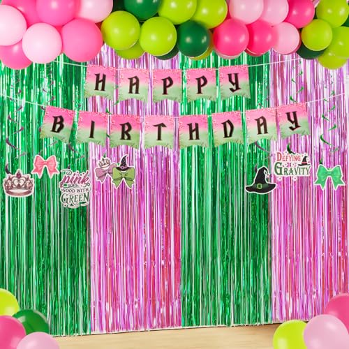 70 Stück Hexen-Geburtstagsparty-Dekorationen, Hexen-Themenparty-Dekorationen, inklusive rosa und grünen Foto-Streamern, Hintergrundbanner, Luftballons, hängende Wirbel für Halloween, Hexenfilm 70 Stück Hexen-Geburtstagsparty-Dekorationen, Hexen-Themenparty-Dekorationen, inklusive rosa und grünen Foto-Streamern, Hintergrundbanner, Luftballons, hängende Wirbel für Halloween, Hexenfilm von RANERVZ