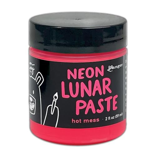 RANGER INDUSTRIES HUA86154 Hot Mess Neon Mondpasten, 57 ml Schablonenpaste, rot, Einheitsgröße von RANGER INDUSTRIES