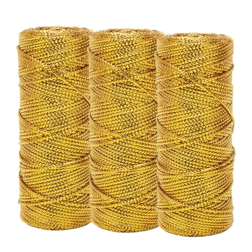Gold Metallic Kordel 1.5mm,100M Goldband zum Basteln Geschenkkordel Gold Goldene Weihnachtsbastelschnur für Basteln Geschenkband Weihnachts Dekoration Handwerk Schmuckschnur Geschenkverpackung Gold Metallic Kordel 1.5mm,100M Goldband zum Basteln Geschenkkordel Gold Goldene Weihnachtsbastelschnur für Basteln Geschenkband Weihnachts Dekoration Handwerk Schmuckschnur Geschenkverpackung von RANJIMA