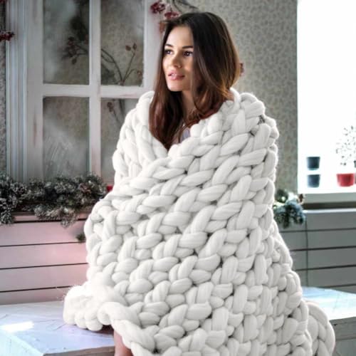 RANJIMA Armstricken Wolle, Chunky XXL Wolle zum Handstricken, 500g/25m Chunky Yarn Schlauchgarn Häkelwolle, Strickwolle Dickes Garn für Anfänger, Decken, Tasche, Handstrickgarn, DIY-Kunsthandwerk von RANJIMA