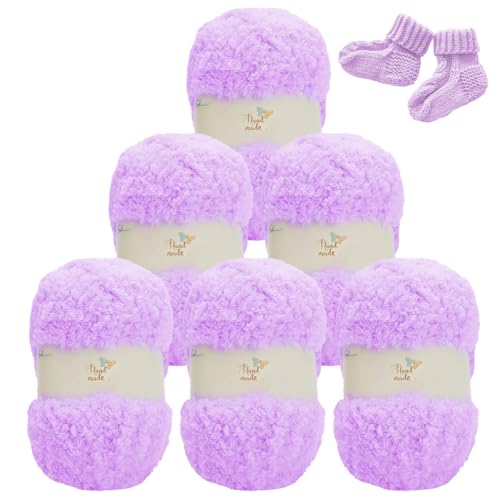 RANJIMA Baby Häkelgarn, 300g(6×50g) Wolle zum Häkeln, Super Weiche 100% Acryl Garn für Anfänger und Kinder, Antipilling Milch-Baumwolle zum Stricken für Decken, Schals, Taschen, Puppen von RANJIMA