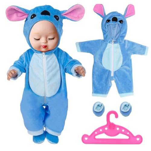 RANJIMA Kleidung Outfits für Baby Puppen, Blau Kleidung Puppenkleidung 14-17 Zoll Newborn Baby Puppen Kleidung Zubehör mit Aufhänger Socken, für Babypuppen 35-45 cm, Geschenk für Kinder Mädchen Jungen RANJIMA Kleidung Outfits für Baby Puppen, Blau Kleidung Puppenkleidung 14-17 Zoll Newborn Baby Puppen Kleidung Zubehör mit Aufhänger Socken, für Babypuppen 35-45 cm, Geschenk für Kinder Mädchen Jungen von RANJIMA