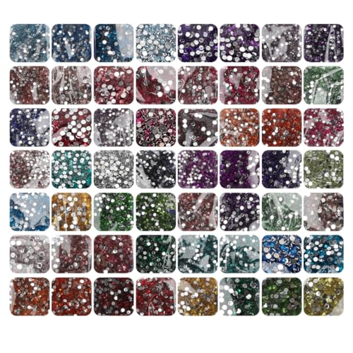 RANJIMA Diamond Painting Steine, 60 Farbe DIY Runder Steine Glitzer Zubehör Diamanten Deko Strasssteine für Diamond Painting Nägel Edelsteine Textilien Kunsthandwerk Ornamente von RANJIMA