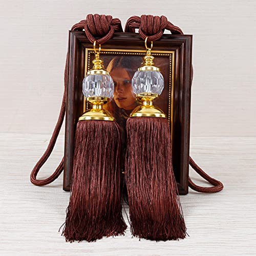 RANRAO 1 Paar Quasten-Vorhang-Raffhalter, Vorhang-Clips, luxuriöse Quaste, Perlen-Krawatten-Clips, Raffhalter für Kristallkugeln, Dekoration, Raffhalter, Seilkrawatte RANRAO 1 Paar Quasten-Vorhang-Raffhalter, Vorhang-Clips, luxuriöse Quaste, Perlen-Krawatten-Clips, Raffhalter für Kristallkugeln, Dekoration, Raffhalter, Seilkrawatte von RANRAO