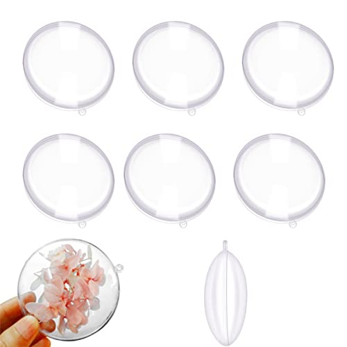 RANRAO 10 Stück Kunststoff-Kugeln, blanko, transparent, flache Kugeln, rund, flach, transparent, Weihnachtsbaumschmuck, Kugeln für Zuhause, Hochzeit, Süßigkeitenschachtel, Dekoration, 7 cm RANRAO 10 Stück Kunststoff-Kugeln, blanko, transparent, flache Kugeln, rund, flach, transparent, Weihnachtsbaumschmuck, Kugeln für Zuhause, Hochzeit, Süßigkeitenschachtel, Dekoration, 7 cm von RANRAO