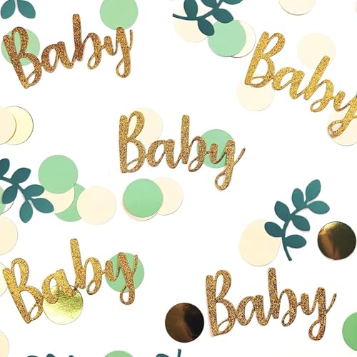 100 Stück Babyparty Deko Konfetti,Konfetti Tischdeko Grün Gold Babyparty Deko,Baby Shower Deko Konfetti Junge Mädchen Grün,Babyparty Tisch Dekoration Servietten Konfetti Party 100 Stück Babyparty Deko Konfetti,Konfetti Tischdeko Grün Gold Babyparty Deko,Baby Shower Deko Konfetti Junge Mädchen Grün,Babyparty Tisch Dekoration Servietten Konfetti Party von RANYAKE