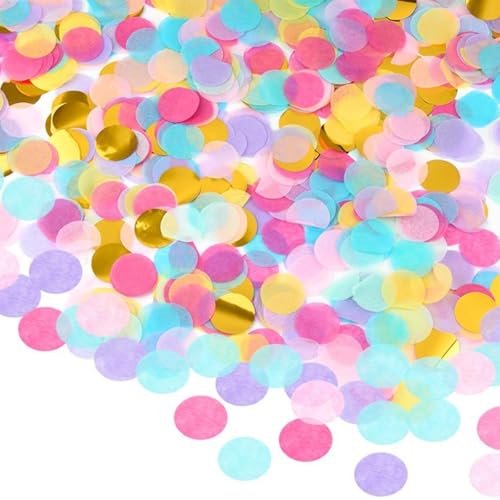 12000 Stück Konfetti Rund 2.5cm Papier Konfetti,Konfetti Hochzeit Mehrfarbig Runde Papierreste,Tissue Konfetti,Konfetti Hochzeit für Hochzeit Tischdeko Geburtstag Feier Party Konfetti Jubiläum von RANYAKE